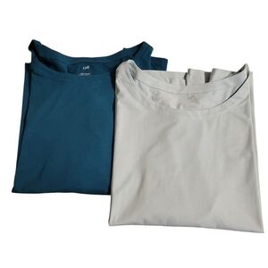 J. Jill Short Sleeve Tees - Blue and Gray